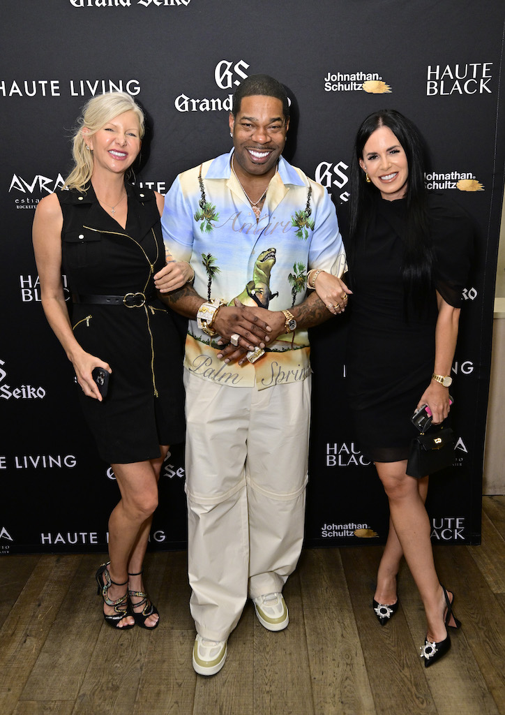 April Donelson, Busta Rhymes, and Aurélie Bard