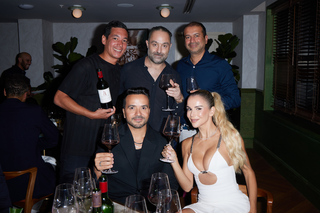 Águeda López, art dealer Avery Andon, Luis Fonsi, Kamal Hotchandani, and Matthieu Yamoum