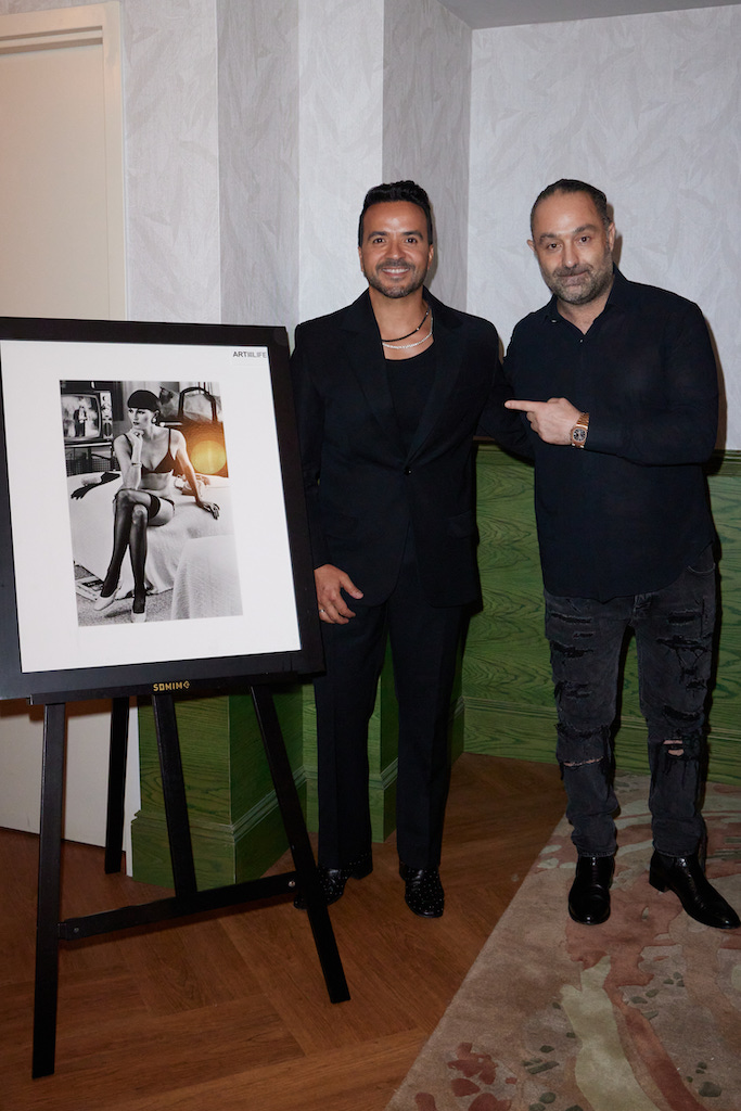 Art dealer Avery Andon and Luis Fonsi